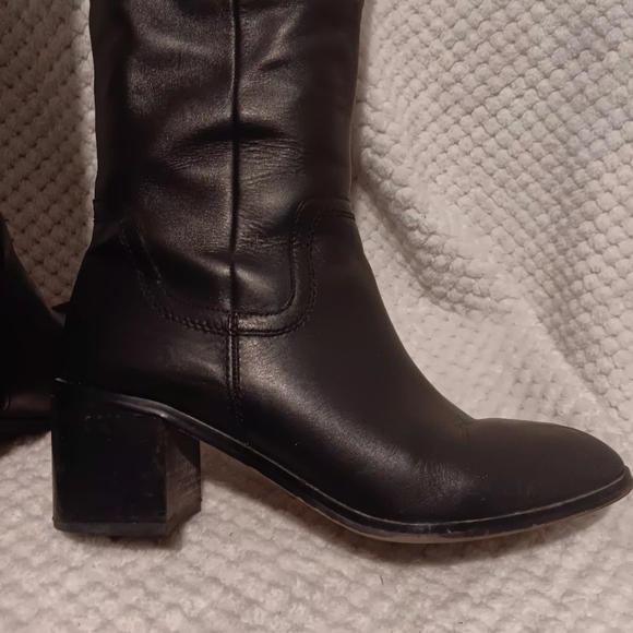 Franco Sarto Black Leather Knee-High Boots size 10 - Picture 6 of 12